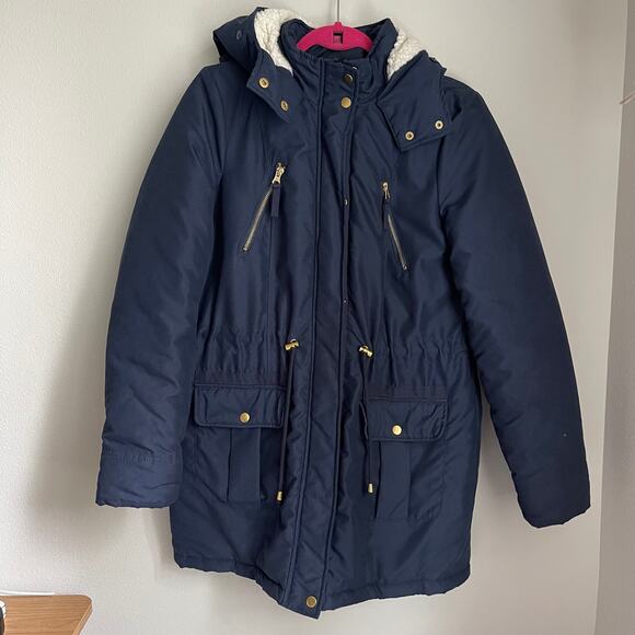 VERO MODA Blue Gold Parka Coat (Size Small) - Picture 1 of 8